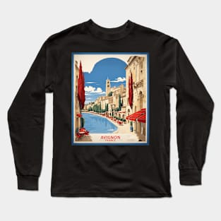 Avignon France Vintage Travel Poster Tourism Long Sleeve T-Shirt